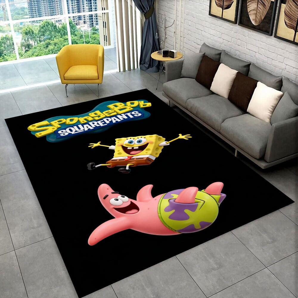 3D S-SpongeBob Patrick Star Cartoon Carpet Rug for Playroom Bedroom Living Room Sofa Home Decor,kids Area Rug Non-slip Floor Mat