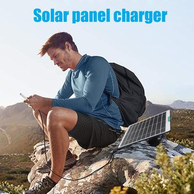 Solar Panels 5W Single Crystal Silicon Micro USB/Type-C Outputs Solar Panel IP65 Waterproof Lightweight