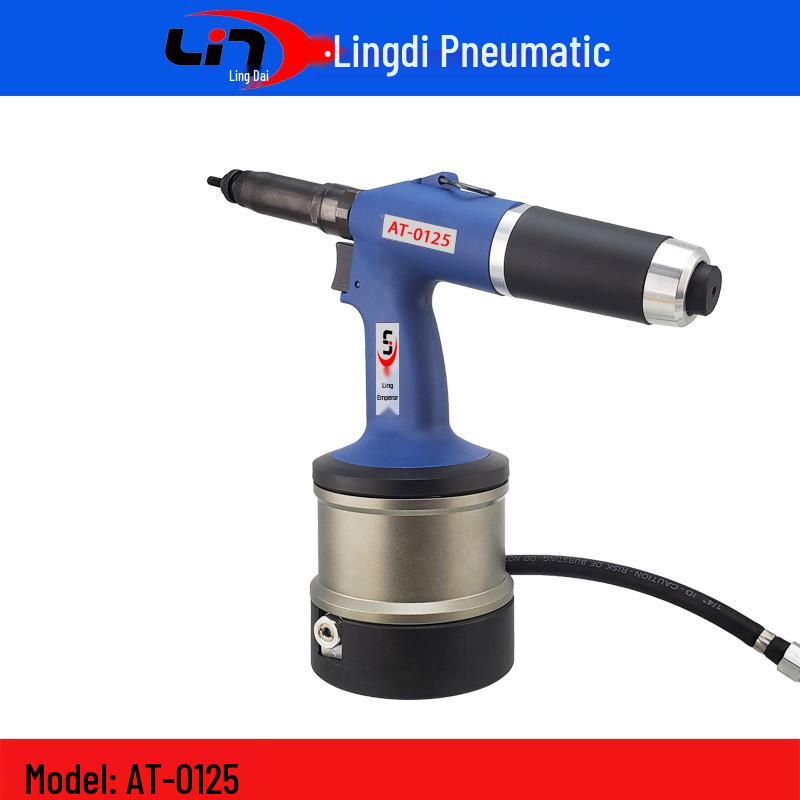 Taiwan Lingdi AT-0125 Pneumatic Rivet Nut Gun with Adjustable Pull Force and Precise Stroke.