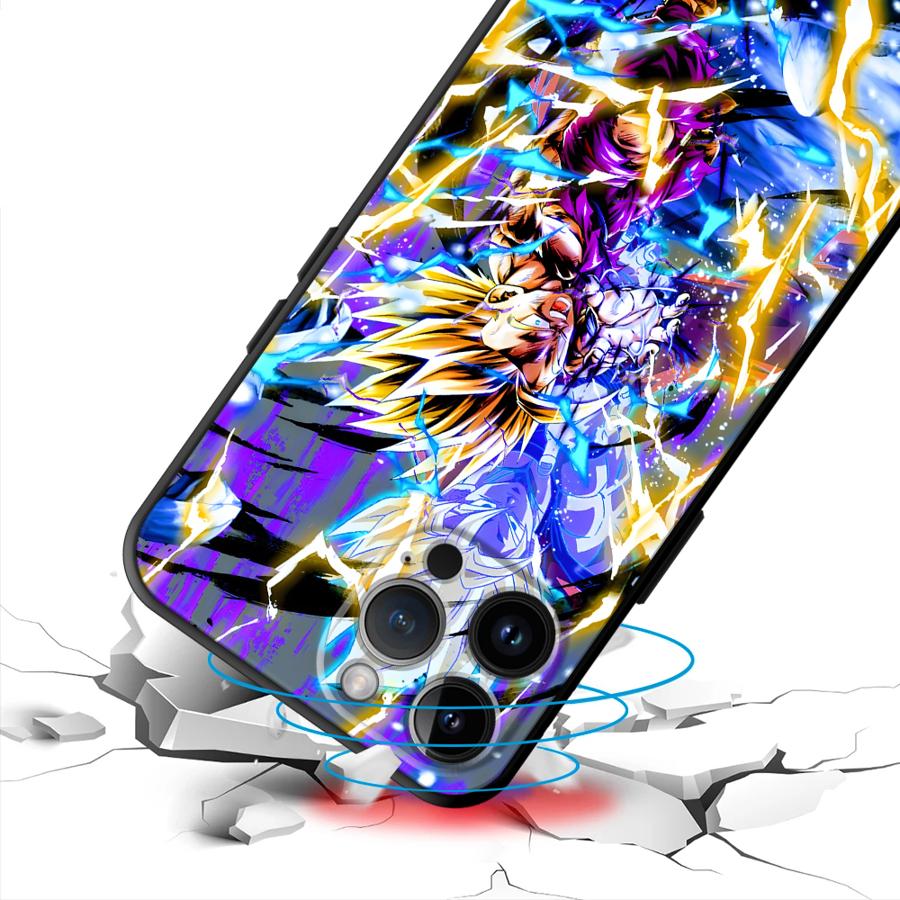 Phone Case for iPhone 12 Mini 7 6s 11 SE 14 13 Pro XS X XR 15 16Pro Max 16e 8 Plus Black Soft Shell Dragon Ball Saiyan Son Gohan