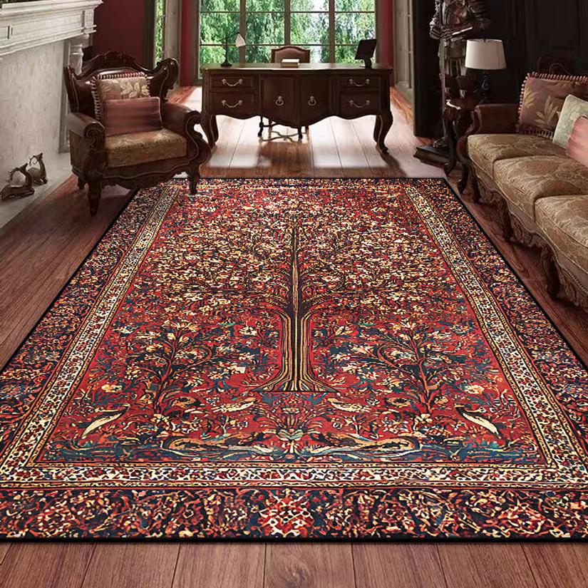 

Ретро перський килим для вітальні Бохо декор для кімнати Килим для балкона Великий розкішний червоний Декорація ліжка Домашні килимки Приліжковий 160x230 80*120cm