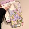 ins full screen flower iPhone16/17promax mobile phone case is suitable for Apple 15 white background imd14 oil painting Air
