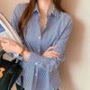 Commute Striped Printed Blouse All-match Spring Autumn Long Sleeve Women's Clothing Casual Loose Fashion Single-breasted Shirt
