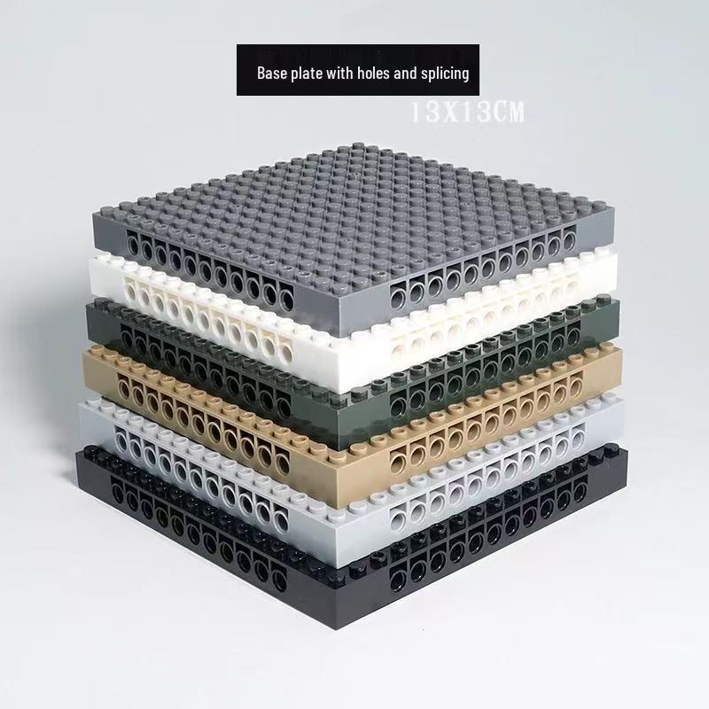 Lego-Compatible 16x16 Brick Plate Base with Holes for Creative Assembly