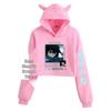 Felpa corta con orecchie da gatto Anime Demon Slayer 2024 per Ragazze - Collezione Autunnale