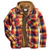 Giacca con cappuccio in flanella trapuntata casual da uomo, morbida e calda, a maniche lunghe, con cerniera, a quadri, per uomo, con cappuccio invernale, cappotto, capispalla