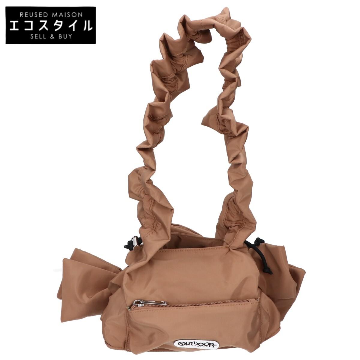 

MUVEIL x OUTDOOR Outdoor [Excellent Condition/25 Stainless Steel] Gathered Strap Ribbon Bag/ Shoulder bag BrownUsed