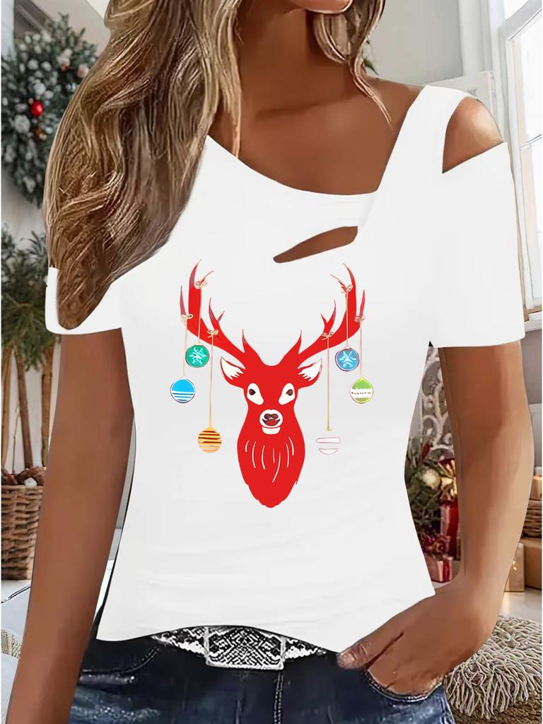 Nouveau Haut Décontracté pour Femmes Noël Halloween Cadeau de Noël Hauts Chemise Blouse