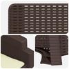 Garden Recliner Rattan Look 2 Pcs Brown and Cream PP
