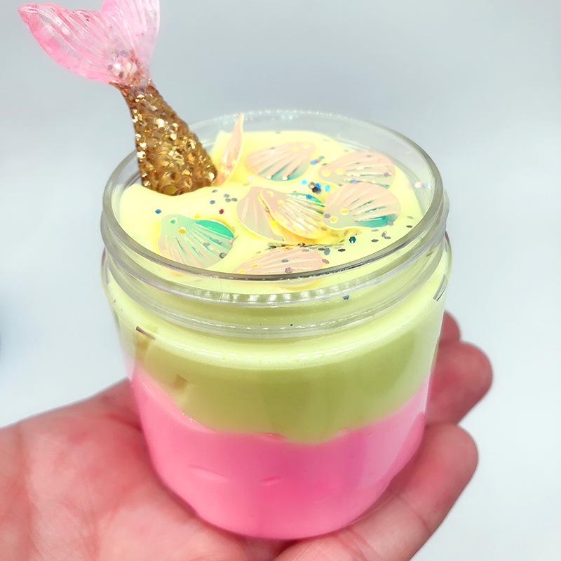 Mermaid Cotton Slime Fluffy Crystal Mud Modeling Clay Anti-stress Toy Putty For Kids Jumbo Slime Toy