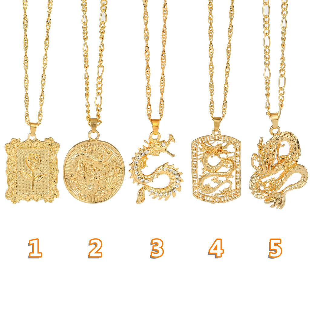 Chinese Dragon Pendant Choker Chain 