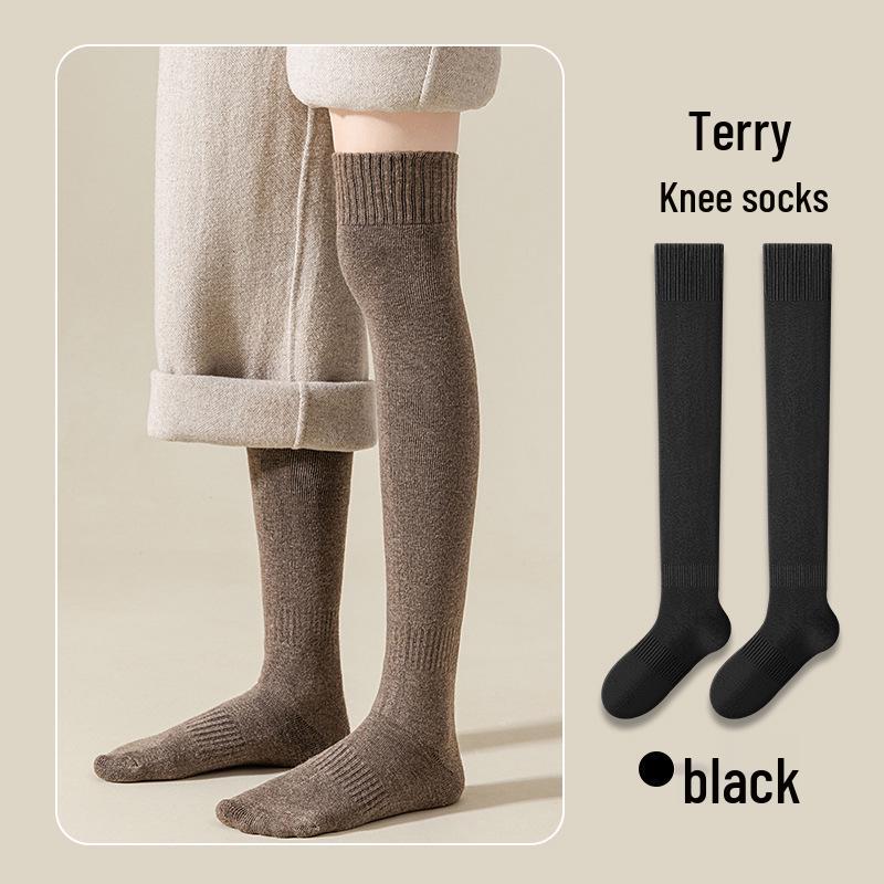 BONAS Women's Over-the-Knee Thigh High Socks - Warm, Non-Slip, Non-Binding, Thick Terry for Autumn/Winter.