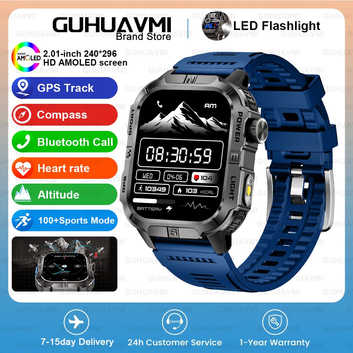 

Новые двухдиапазонные спутниковые GPS умные часы для мужчин 2,01 HD-экран Компас Военный Фонарик Водонепроницаемые Часы Для плавания Умный браслет GPS SmartWatch