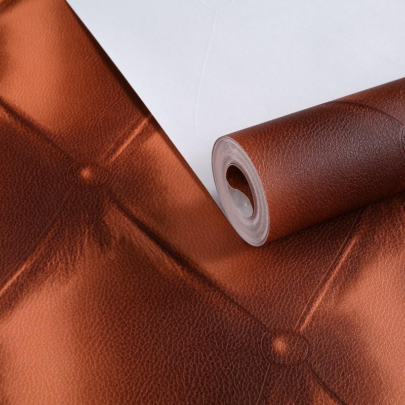 Wine Red 3D Plaid Imitation Soft Bag Wallpaper Living Room Background Wall Bar KTV Restaurant Personalized Luxury Wall Stickers