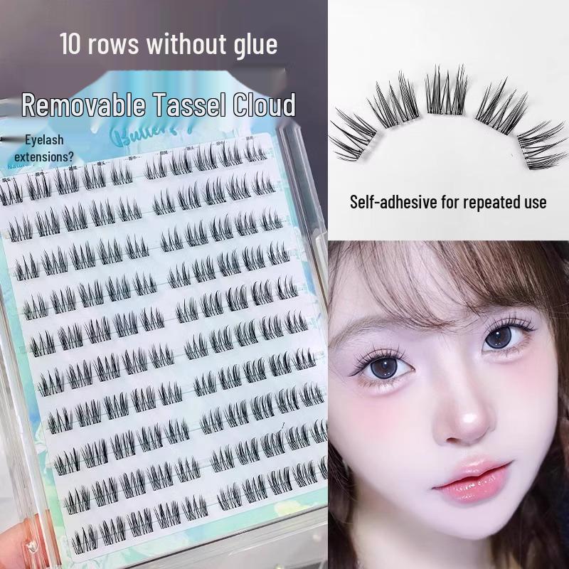 Mengjie Klebefreie Doppelschwanz-Schmetterlings-Falsche Wimpern - Naturbraun, 2025 Neuer Stil