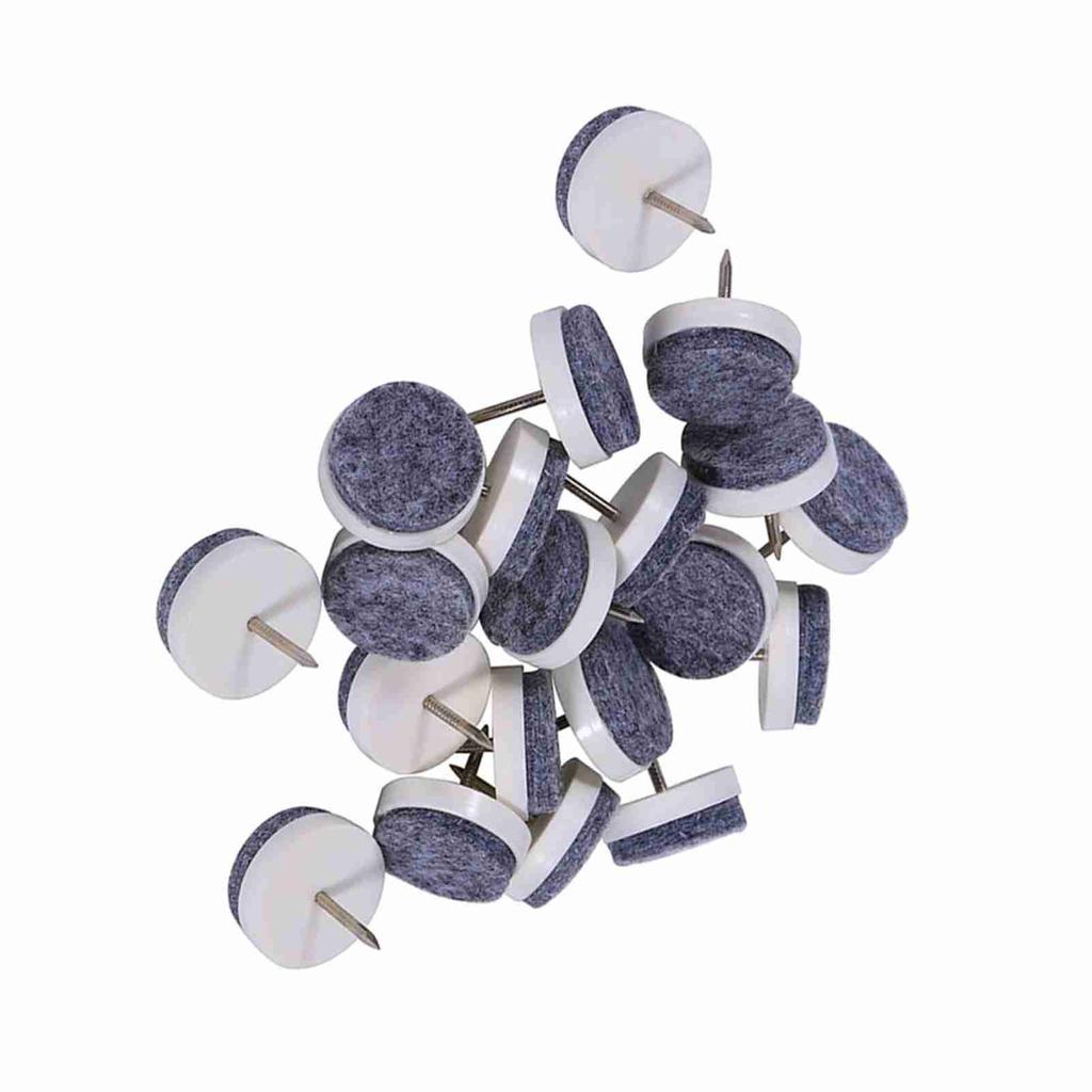 20x Furniture Table Chair Leg Floor Felt Pad Skid Glide Slide Nail Protector Brown 24mm