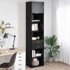 Highboard in Black Oak Look 50 x 42.5 x 225 cm Engineered Wood