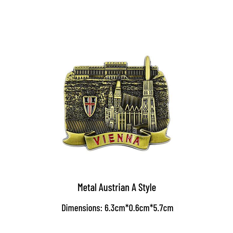 Austrian 3D Resin Fridge Magnet - Vienna & Salzburg Creative Souvenir