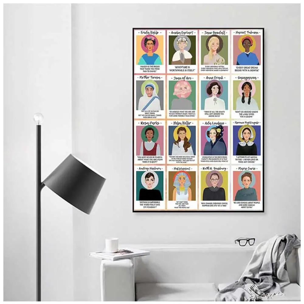 Poster and Print Wall Art Canvas Painting Nordic Posters Prints Pictures for Living Room Great Mighty Women in History