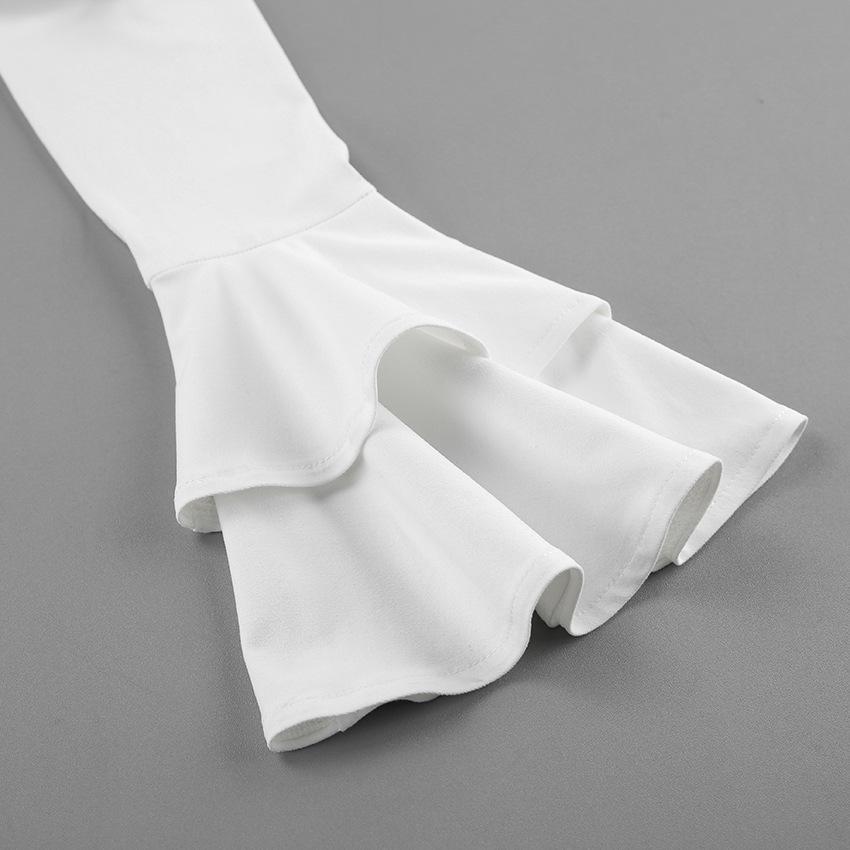 European and American white lace dress women's high sense autumn sexy slim V-neck dress skirt temperament long dress women's clothing