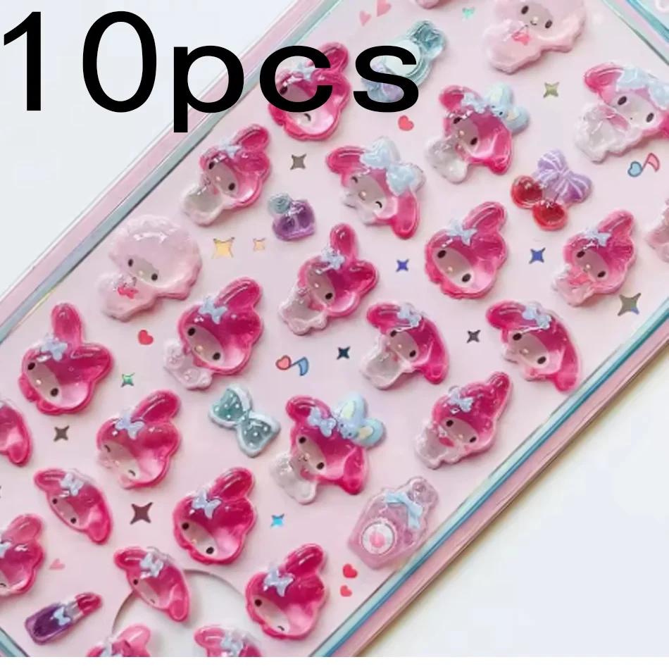 2026 Anime Hellokitty Hangyodon Cinnamoroll 3Dtransparent Jelly Sticker Crystal Decorative Stickers Children's Phone Casesdiy