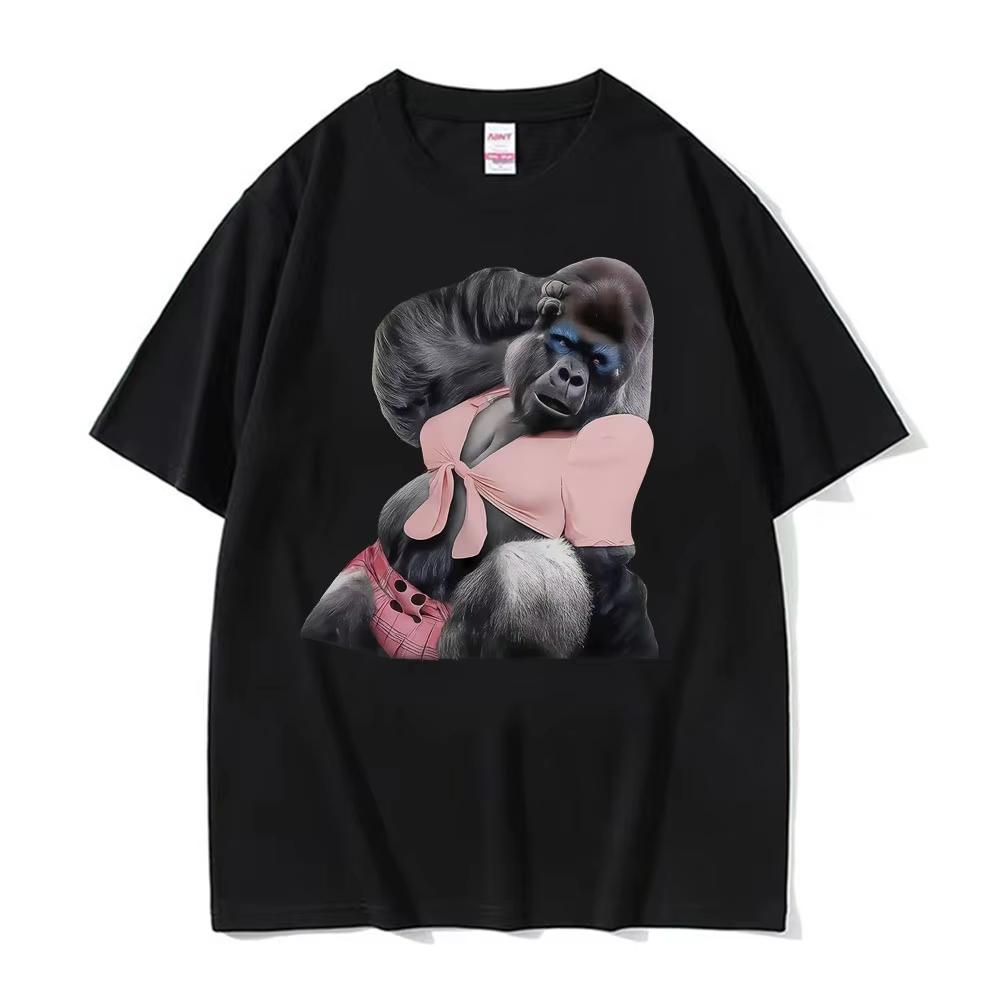 

For Her Humor Funny Gorilla Meme Graphic Tshirts Mens Women Fashion Trending T Shirt Short Sleeves Oversized Hot Sale Tshirts L