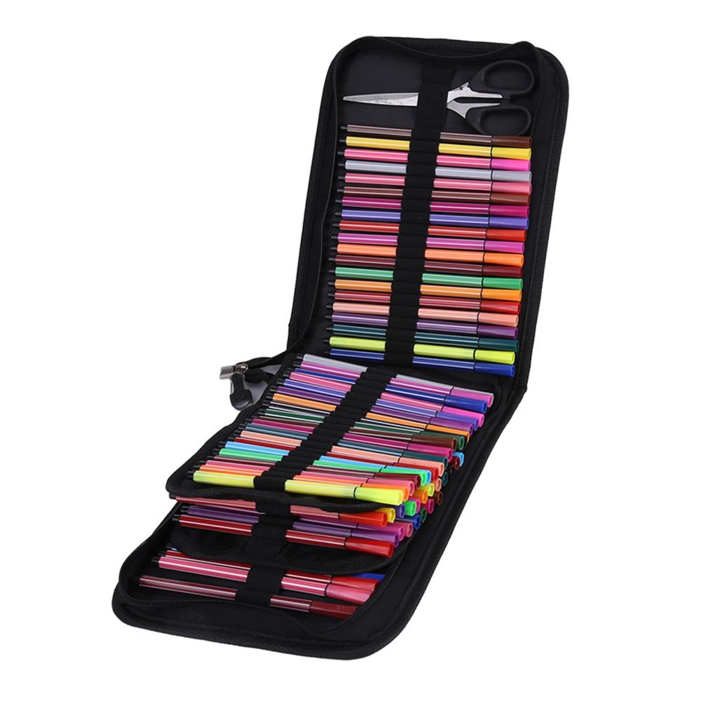72/120 Slots Pencil Case Black Art Pencil Case Durable Pencil Case Organizer  Drawing