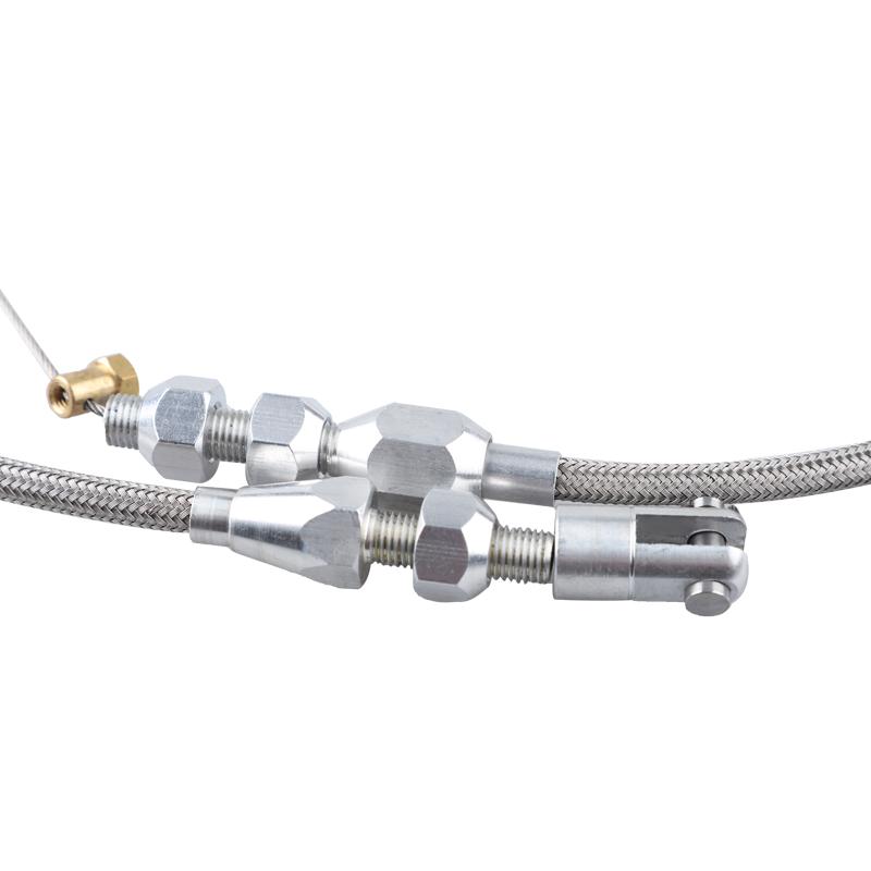 36" Throttle Gas Cable Kit Stainless Steel Braided For 97-07 Chevrolet/Chevy LS1 Engine 4.8L 5.3L 5.7L 6.0L Silver