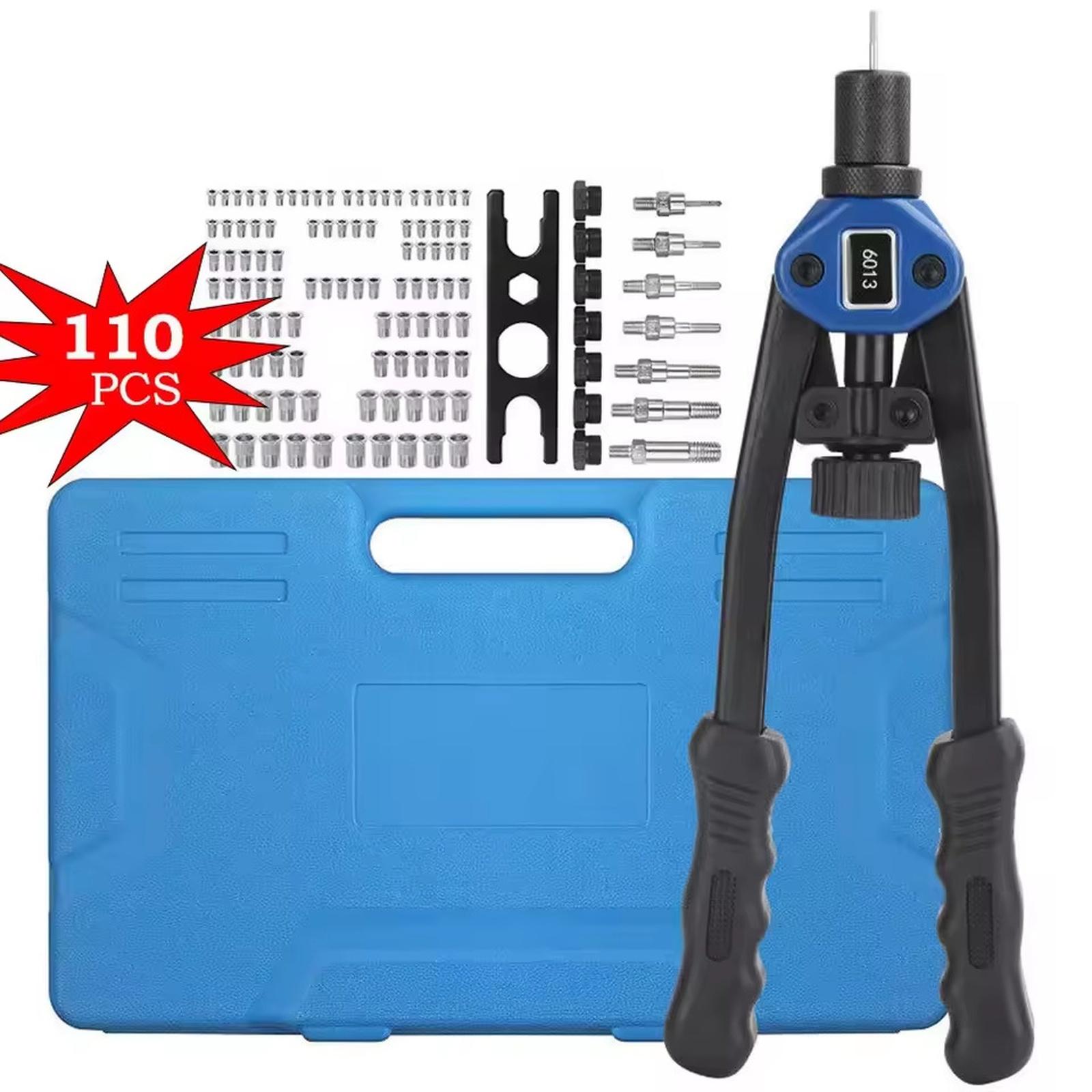 

13” Ручной гаечный ключ Ручной инструмент Rivnut Комплект с метрическими оправками и 110 шт. от M3 до M12 One Size