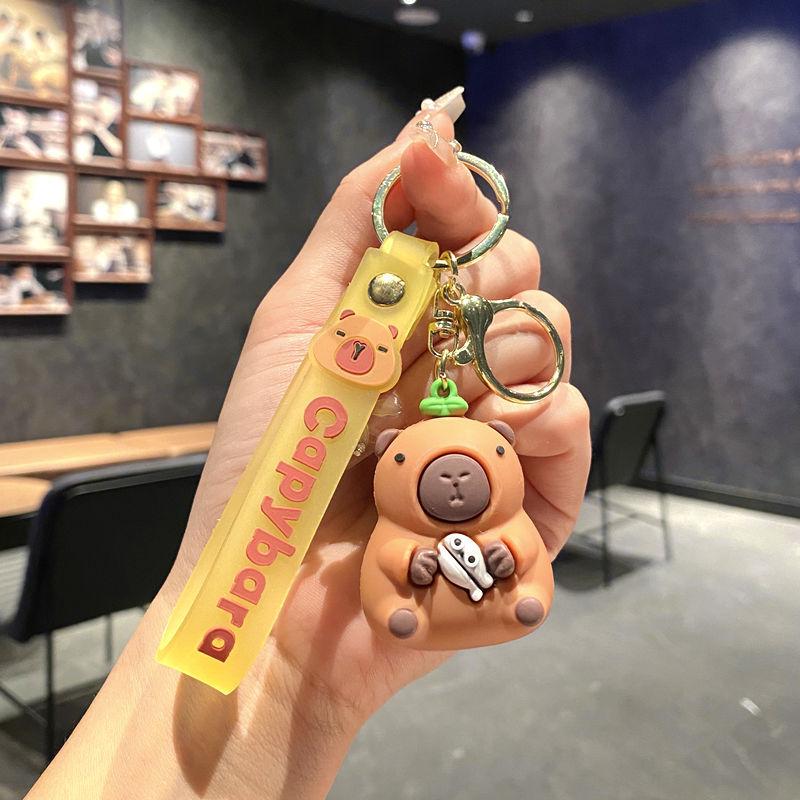 Cartoon Cute Kapibara Keychain Capybara Backpack Pendant Claw Doll Machine Gift Couple Keychain Large size