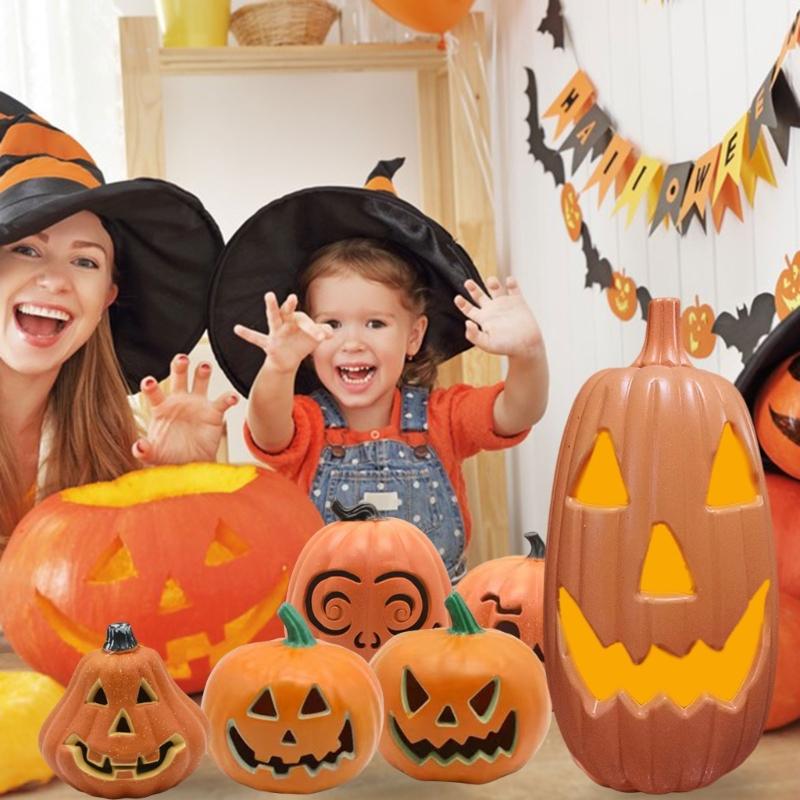 HalloweenPumpkin Ornament Festival Halloween Pumpkin Light Ornament Battery Operated Outdoor Decoration