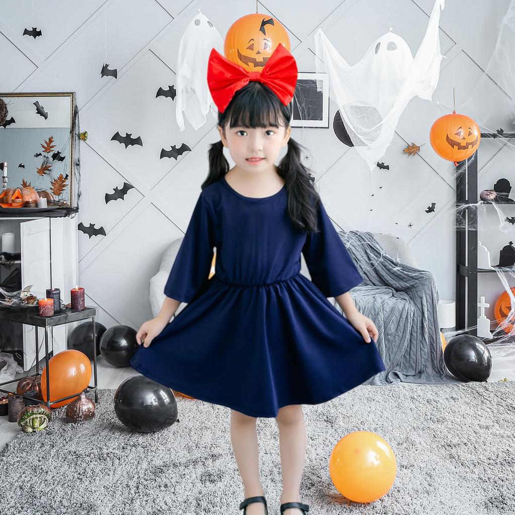 Joyesplay Witch Dress, Cosplay, Delivery Service, Halloween, Witch Kiki Costume, Popular, Cute, for Kids and Adults, Girls, Includes Headband,