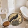 Vintage Border Crow,Round Area Rug,Carpet Rug for Living Room Bedroom Sofa Playroom Decor,Non-slip Floor Mat