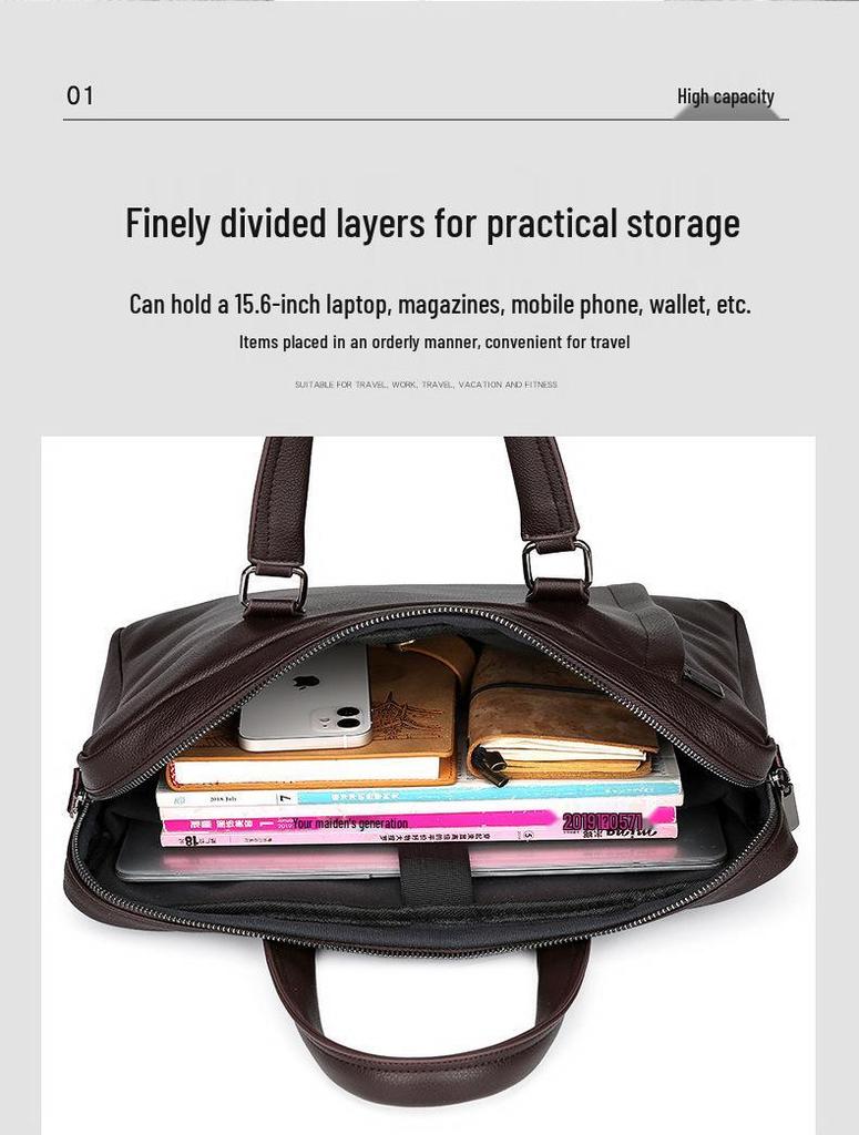 14-15 Inch Crossbody Briefcase: Large Capacity Laptop Bag