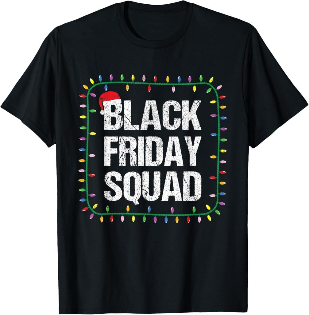 Vintage Black Friday Squad Christmas Light Tee Shirts Gift Unisex T-Shirt