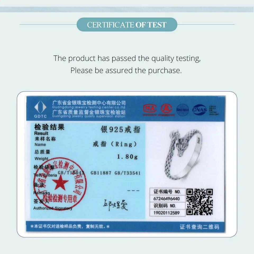 WOSTU Vintage 925 Sterling Silver Dragon Opening Ring For Women Lucky Gothic Animal Stackable Rings Party Punk Hiphop Gift