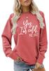 Loose Casual Women's Sweatshirt - 'Yes, I'm Cold' Print, Round Neck