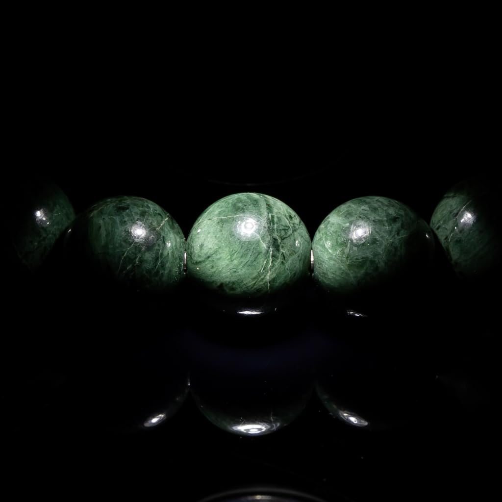 16cm Itoigawa Natural Jadeite Dark Japanese National Jomon Power Stone Jadeite Workshop Special Paulownia Wood Quality Guarantee ABR0885 (8mm beads,