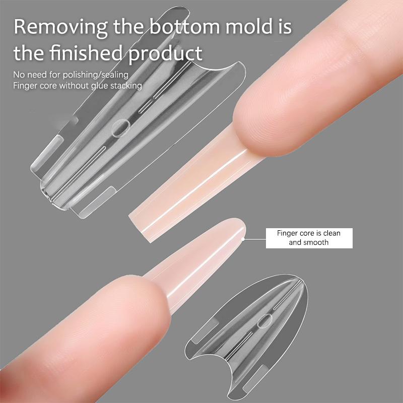 180pcs/3Box Sandwich Dual Nail Forms 15Size Quick Extensions-Dual Forms T-shaped Ellipse Manicure Forms Top Mold Bottom Mold