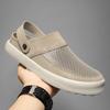 Mesh Closed Toe Sandals Slides Half Shoes For Men Mules Slip On Flats Outdoor Backless Loafers Slippers Semi-Drag Casual Shoes