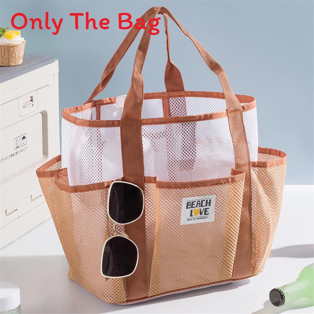 Multipurpose Travel Organizer With Mesh And Water Drainage For Beach And Gym Use Brown