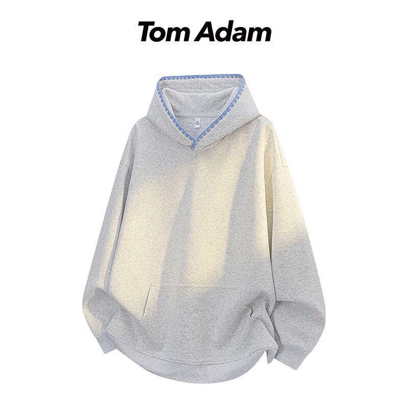 TOM ADAM Geometric Pattern Hooded Sweatshirt