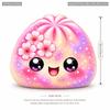 Colorful Squeeze Bun Pillow Double Sided Printing Bun Shaped Cushion Stress Relief Toy  Kids Gift