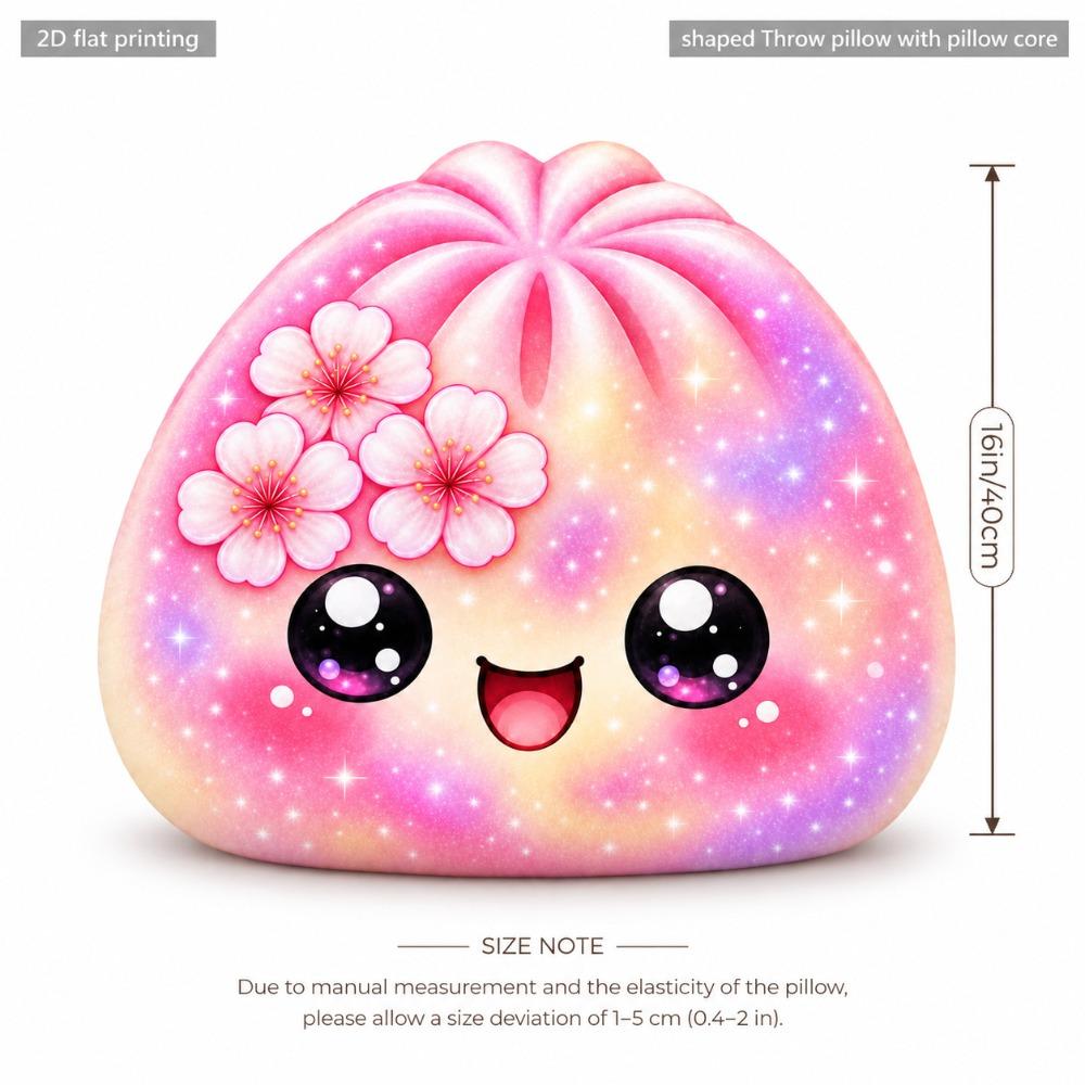 Colorful Squeeze Bun Pillow Double Sided Printing Bun Shaped Cushion Stress Relief Toy  Kids Gift