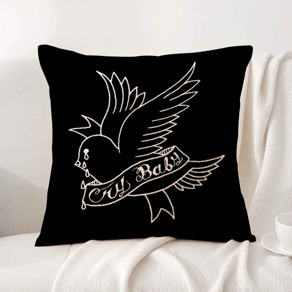 L-Lil Peep H-Hell Boy Pillow Case Natural Linen Organic Fabric Double-Sided Printing Breathable Perfect For Home Decor