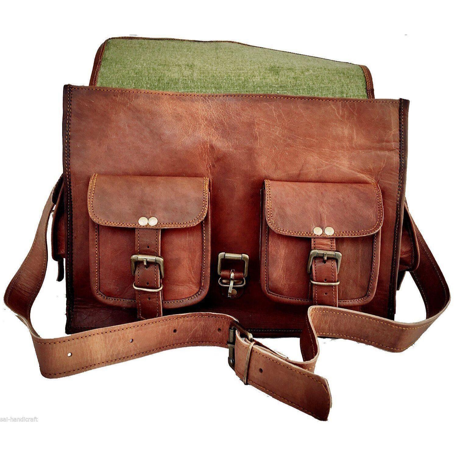 Винтажная коричневая сумка через плечо из натуральной кожи ручной работы — фото 2