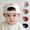 Cartoon Bear Ear Baby Baseball Cap Cute Solid Color Infant Peaked Hat Summer Cotton Kids Boy Girl Sun Visor Hats