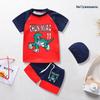 Cartoon Boys' Toddler Sun Protection Quick-Dry Swimsuit Set with Swim Cap