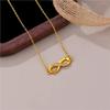 Korean Version of Popular Fashion Simple Infinite 8-character Necklace Women's Creative Inlay Synthetic Zircon Necklace Pendant Jewelry Wholesale
