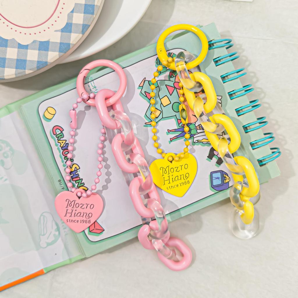 Summer Jelly Acrylic Heart Pendant Keychain